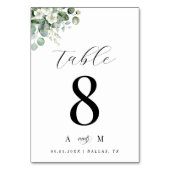 Eucalyptus Bloemen & Monogram Elegant Wit Bruiloft Kaart (Achterkant)