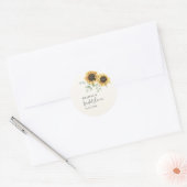 Eucalyptus Bloemen Zonnebloem Bruidsdiner Ronde Sticker (Envelop)