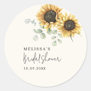 Eucalyptus Bloemen Zonnebloem Vrijgezellenfeest Ronde Sticker