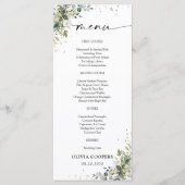 Eucalyptus bloemengroen Baby shower Menu (Voorkant)