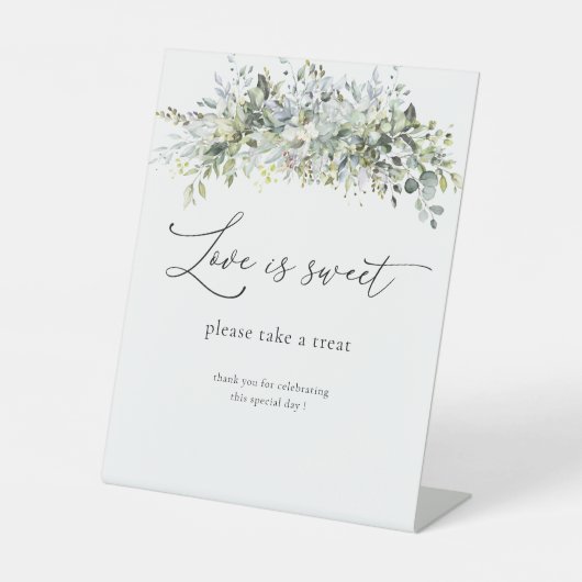 Eucalyptus Bloemenliefde is zoet teken Reclamebord Met Voetstuk (Voorkant)