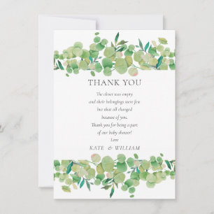 Eucalyptus Bloemige Baby Borrel Dank Je Gedicht Bedankkaart