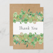 Eucalyptus Bloemige Groene Rustieke Kraft Bedankt (Voorkant / Achterkant)