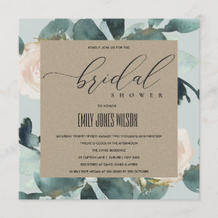 EUCALYPTUS BLUSH ROOS GRAY KRAFT VRIJGEZELLENFEEST KAART