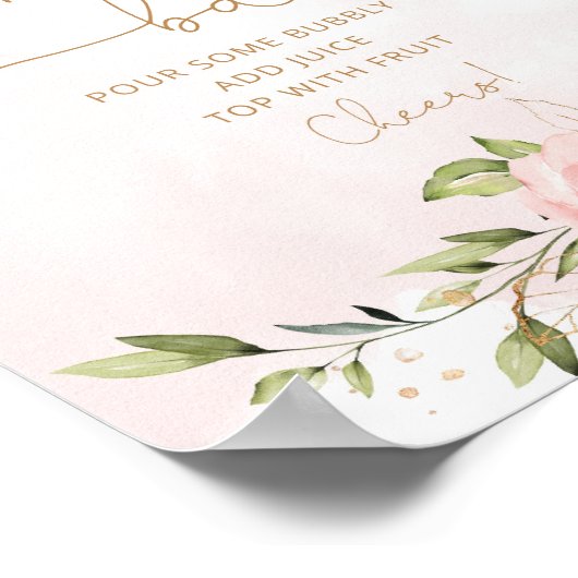 Eucalyptus blush roze floral Ma-osa bar Poster (Hoek)