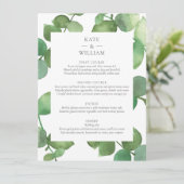Eucalyptus Boho Groene Bloemen Bruiloftsmenu Menu (Staand voorkant)