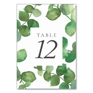 Eucalyptus Boho Groene Bloemige Tafel Nummers Kaart