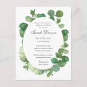 Eucalyptus Boho Groene Bloemrijke Bruids-Shower Aankondigingskaart (Voorkant)