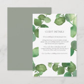 Eucalyptus Boho Groenery Gastinformatie Details Informatiekaartje (Voorkant / Achterkant)