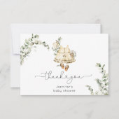 Eucalyptus boho kinderkamer kleding baby shower bedankkaart (Voorkant)