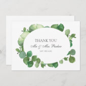 Eucalyptus Boho Merci Mariage verdoyant (Devant / Derrière)