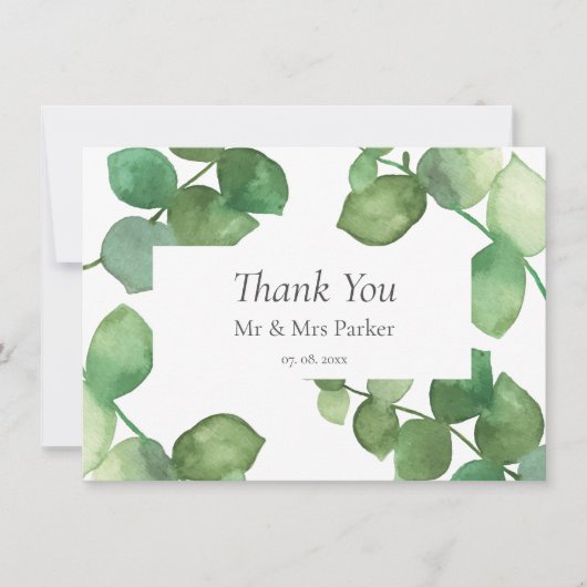 Eucalyptus Boho Merci Mariage verdoyant (Devant)