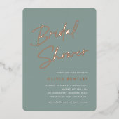 Eucalyptus | Boho Minimalist Script Vrijgezellenfe Folie Uitnodiging (Voorkant)