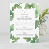Eucalyptus Boho Vert Floral Mariage Menu (Debout devant)