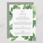 Eucalyptus Boho Vert Floral Mariage Menu (Devant / Derrière)