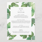 Eucalyptus Boho Vert Floral Mariage Menu (Devant)