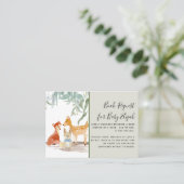 Eucalyptus Bossen Deer Fox Rabbit Baby shower Book Visitekaartje (Staand voorkant)