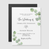 Eucalyptus botanical bruiloft nodigmagnet (Voorkant / Achterkant)