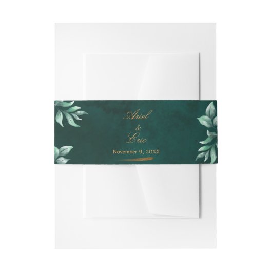 Eucalyptus Botanical Emerald Greenery Wedding Uitnodigingen Wikkel (Voorkant Voorbeeld)