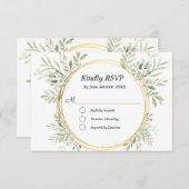 Eucalyptus Botanical Gold RSVP Meal Response Kaart (Voorkant / Achterkant)