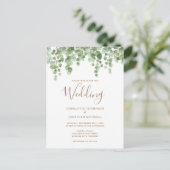 Eucalyptus Botanical Greenery Foliage Weddenschap Uitnodiging Briefkaart (Staand voorkant)