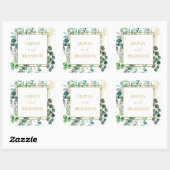 Eucalyptus Botanical Greenery Leaves Wedding Vierkante Sticker (Vel)