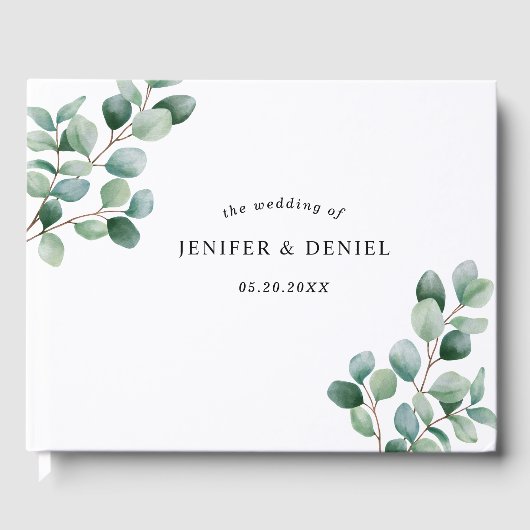Eucalyptus Botanical Greenery  Wedding Gastenboek (Voorkant)