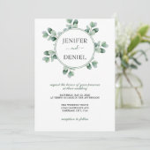 Eucalyptus Botanical Greenery Wedding Kaart (Staand voorkant)