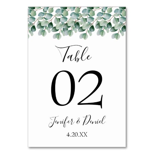 Eucalyptus Botanical Greenery Wedding Kaart (Voorkant)