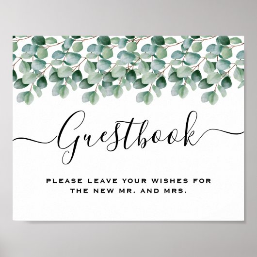 Eucalyptus Botanical Greenery  Wedding Poster (Voorkant)