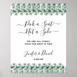 Eucalyptus Botanical Greenery  Wedding Poster