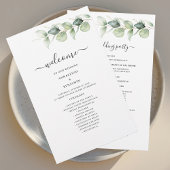 Eucalyptus Botanical Greenery Wedding Programme