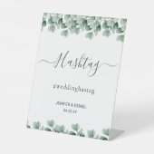 Eucalyptus Botanical Greenery Wedding Reclamebord Met Voetstuk (Voorkant)