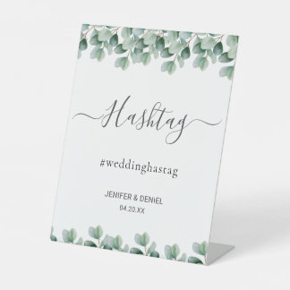 Eucalyptus Botanical Greenery Wedding Reclamebord Met Voetstuk