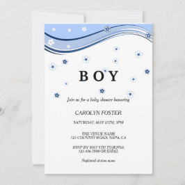 Eucalyptus Botanical Letter Boy Baby shower Invita Kaart