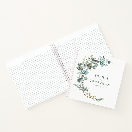 Eucalyptus Botanical Personalized Weddenschap Notitieboek (Binnen)