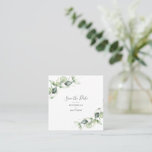 Eucalyptus Botanical QR Code Enregistrer la carte (Debout devant)