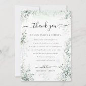 Eucalyptus Botanical Sage Green Wedding Bedankkaart (Voorkant)