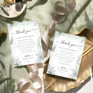 Eucalyptus Botanical Sage Green Wedding Bedankkaart