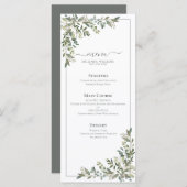 Eucalyptus Botanical Sage Green Wedding Menu (Voorkant / Achterkant)