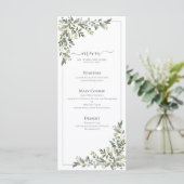 Eucalyptus Botanical Sage Green Wedding Menu (Staand voorkant)