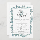 Eucalyptus Botanique encadré Invitation w Bible Ve (Devant / Derrière)