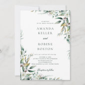 Eucalyptus botanique Faire-part de mariage floral (Devant)