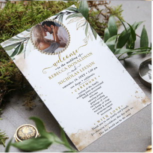 Eucalyptus Botanique Programme de mariage Photo Pe