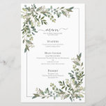 Eucalyptus Botanique Sage Green Menu Mariage<br><div class="desc">Créez le cadre parfait de la réception avec ce menu tendance de 5, 5 po x 8, 5 po qui présente cet élégant design floral d'aquarelle botanique d'eucalyptus. Parfait pour, mais pas limité à, ce mariage de jardin et de jardin. Fait partie d'un ensemble correspondant. Voir la collection complète ici...</div>