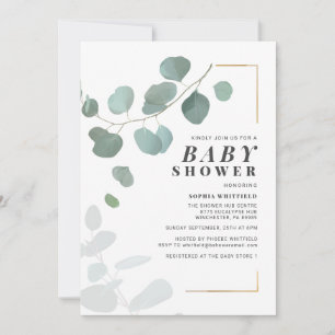 Eucalyptus Botanisch Baby shower Kaart