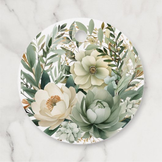 Eucalyptus Botanisch Goud Baby shower Dank u Bedankjes Labels (Achterkant)