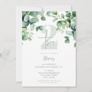 Eucalyptus Botanisch groen 2e verjaardag Kaart