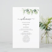 Eucalyptus Botanisch groen bruiloft programma (Staand voorkant)