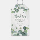 Eucalyptus Botanisch groen Trouwgunst Cadeaulabel (Voorkant)